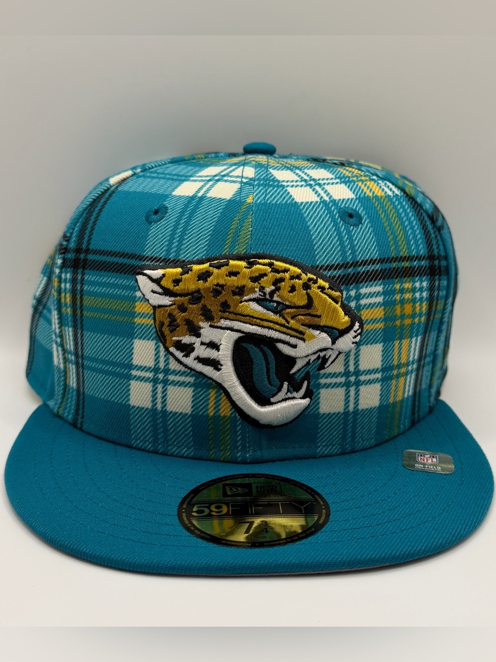 Jacksonville Jaguars New Era 59FIFTY 2024 On-Field Statement Plaid 7 3/4 Hat